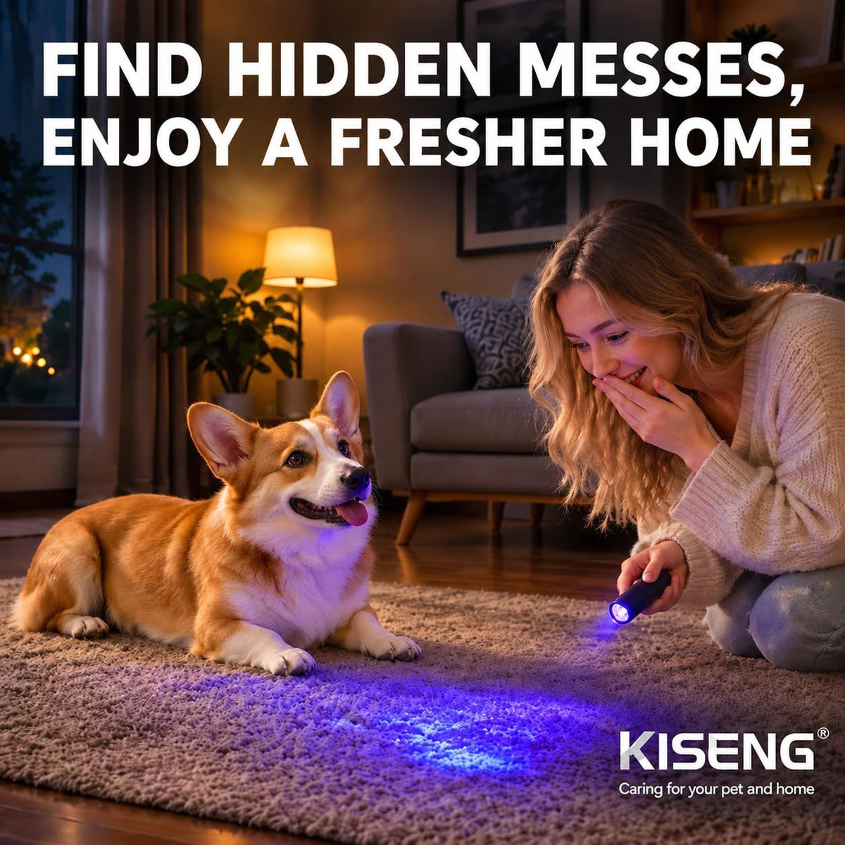 2 Pack 12 LED UV Flashlight Mini Black Light for Pet Urine Detection