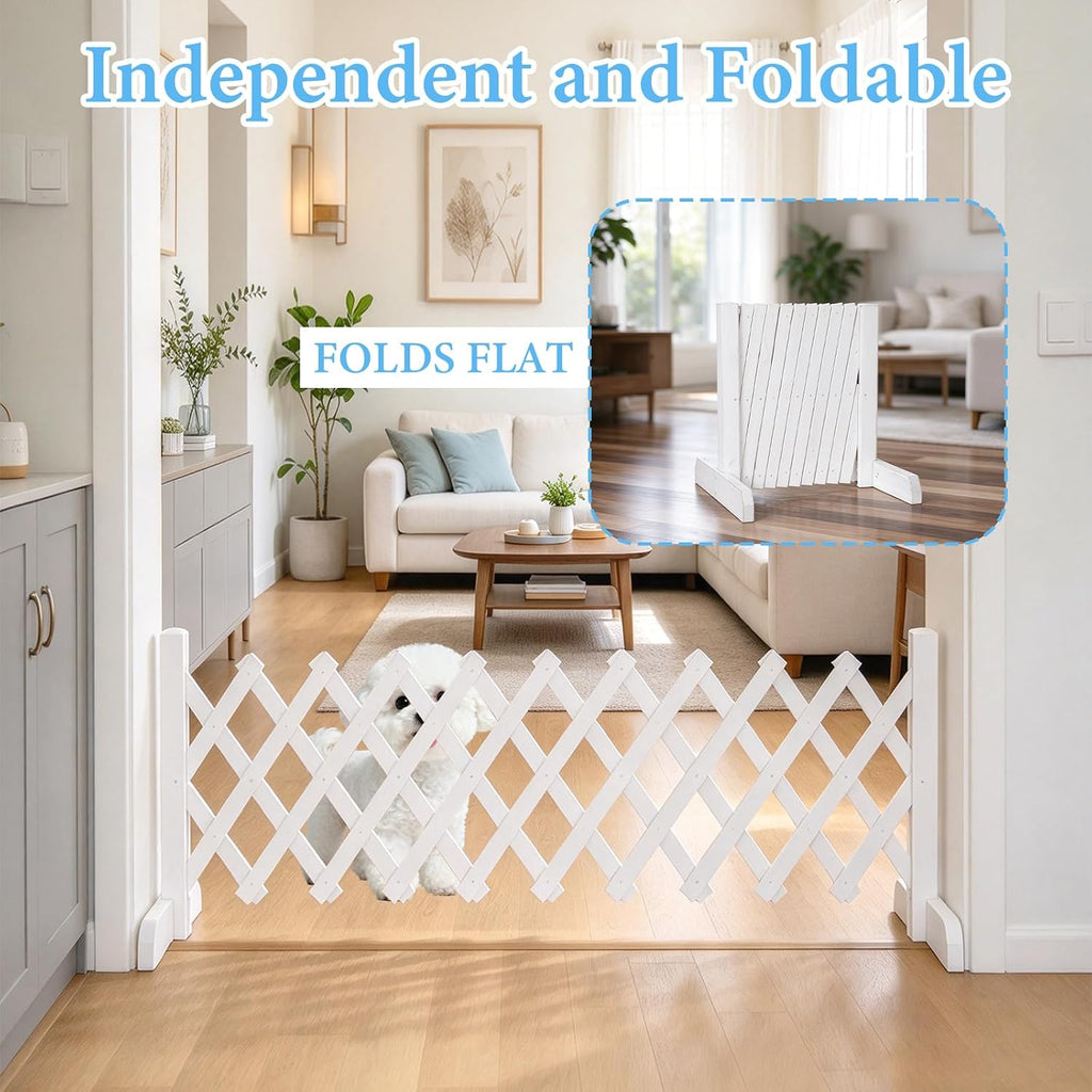 12.6"-39.4" W Retractable Short Dog Gate for Small Dogs, Puppy Fence Wide Expandable Adjustable Dog Fence for Doorways H