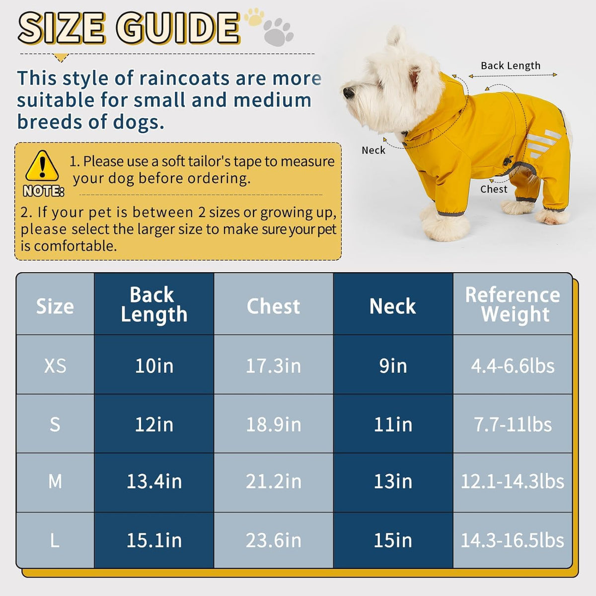 Dog Raincoat, Waterproof Dog Rain Jacket with Hood, Rain Coat with Leash Hole, Reflective Strap for Small Medium Dogs, O