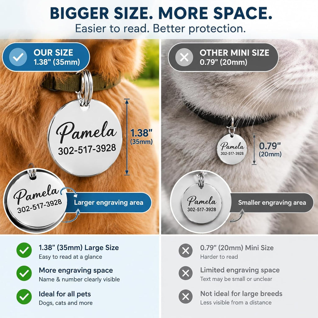 Pet ID Tags, Personalized Dog Tags and Cat Tags with Any Name and Number