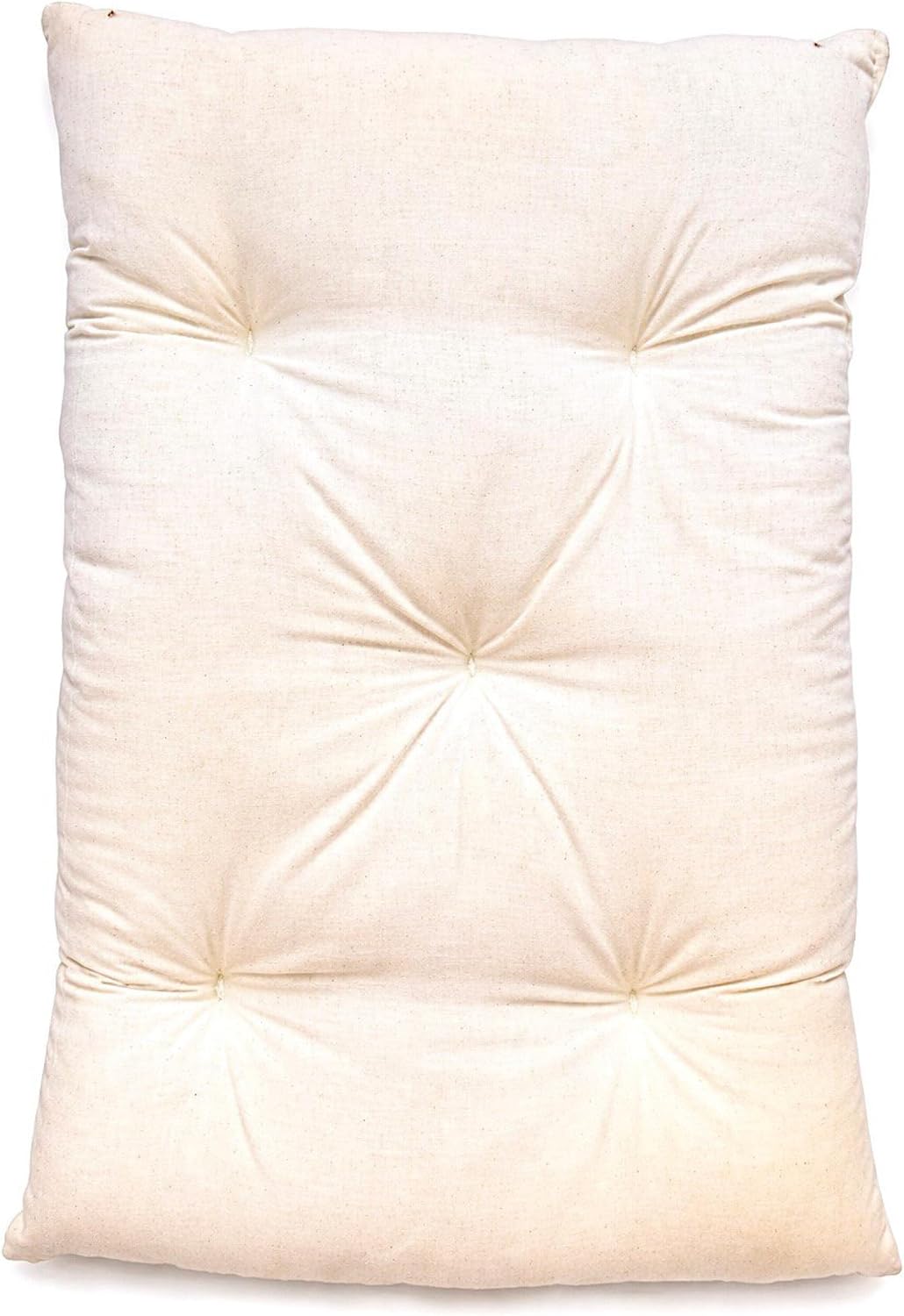 Rectangular Muslin Dog Bed Insert with Raw Cotton Filler, Natural Pet Bed Cushion Insert, Breathable Inner Pillow for Do