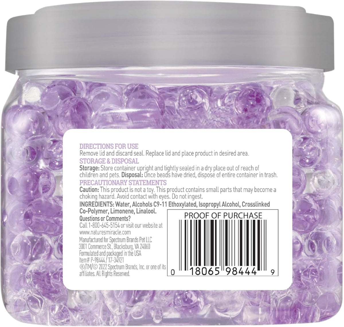 Nature's Miracle Air Care Deodorizer Gel Beads, Lavender Vanilla, 12 oz