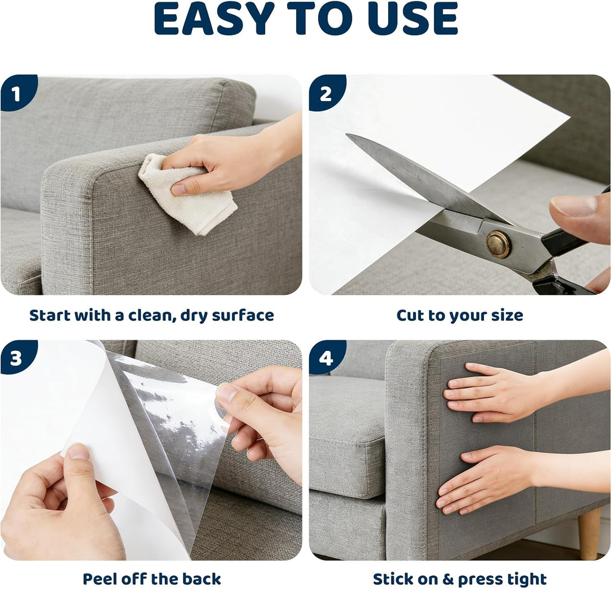 12PCS Symmu No Pins Anti Cat Scratch Furniture Protector for Fabric Sofa