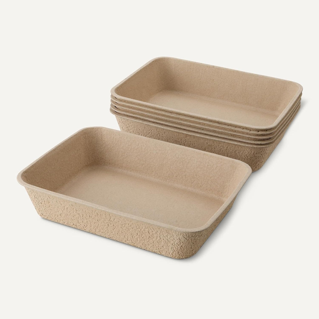 Amazon Basics Disposable Cat Litter Box, Travel & Home, Large 14.4"x18.1", 6-Pack
