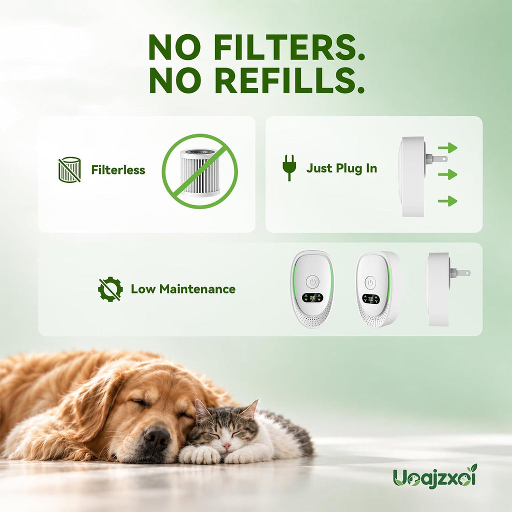 Cat Litter Deodorizer & Pet Odor Eliminator, 3 Pack Air Purifiers for Home