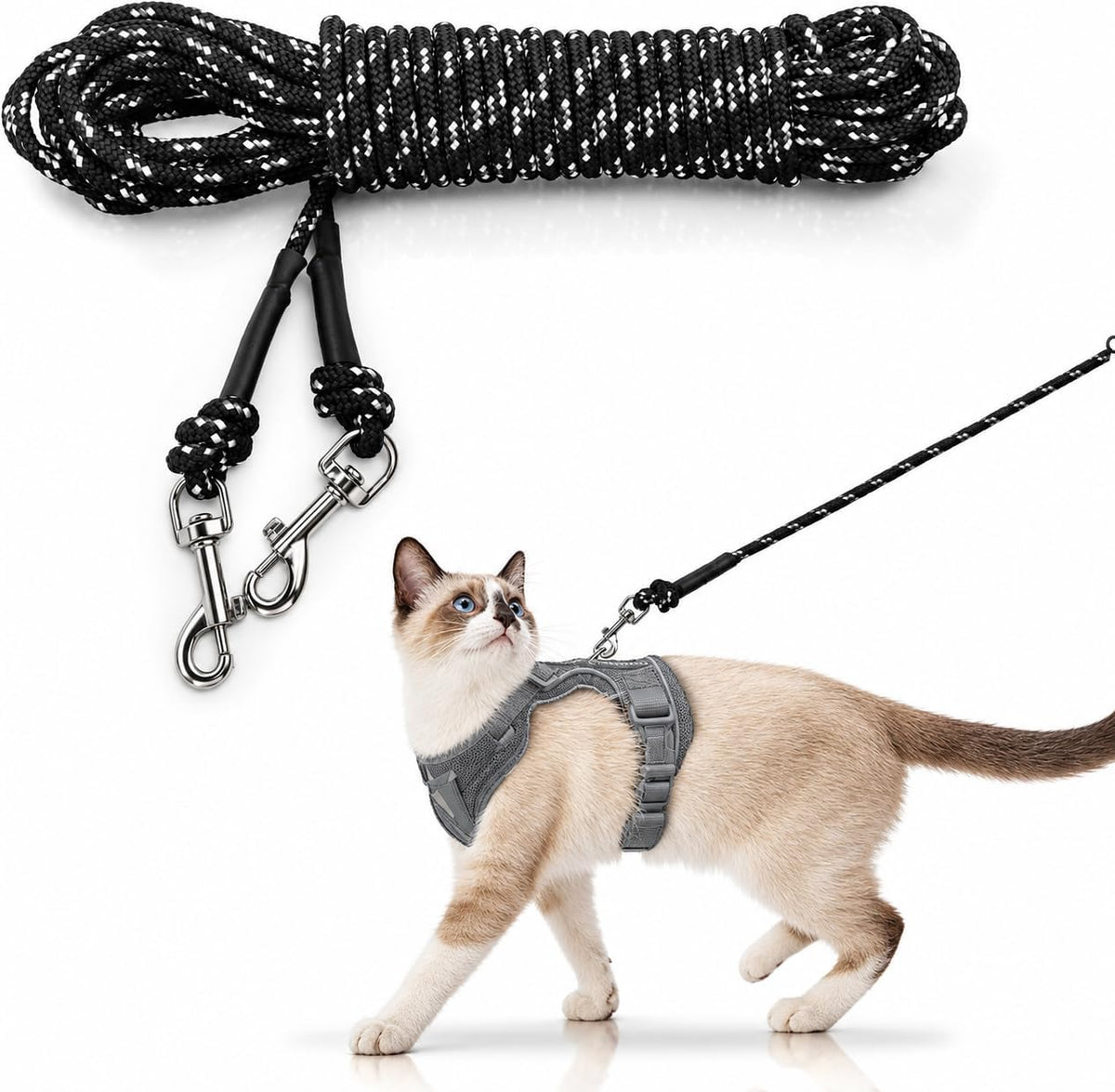 Extra Long Cat Leash for Yard, Lightweight Outdoor Cat Leash Long Light Extension, Long Thin Lead for Rabbits, Kitten, P