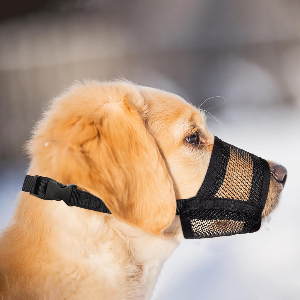 Dog Muzzle for Large Dogs - Air Mesh Muzzle for Large Sized Dog | Adjustable No Bark Dogs Muzzles for Scavenging Licking