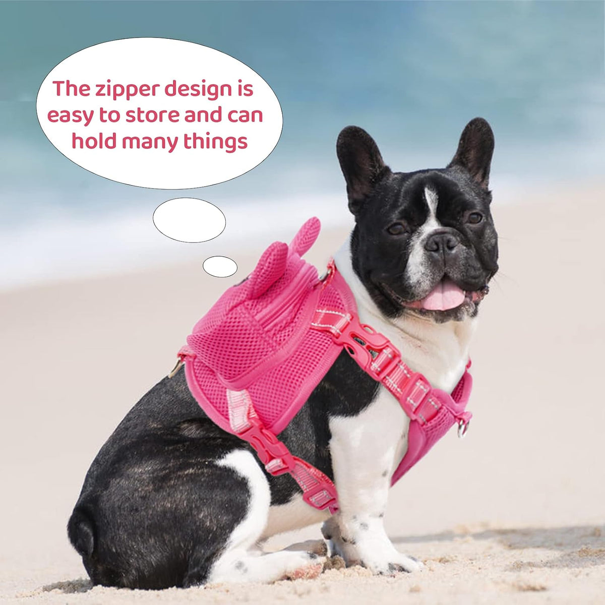 Dog Harness with Backpack, Adjustable Dog Backpack Harness for Small Medium Dogs, No-Pull Breathable Backpacks for Dogs 