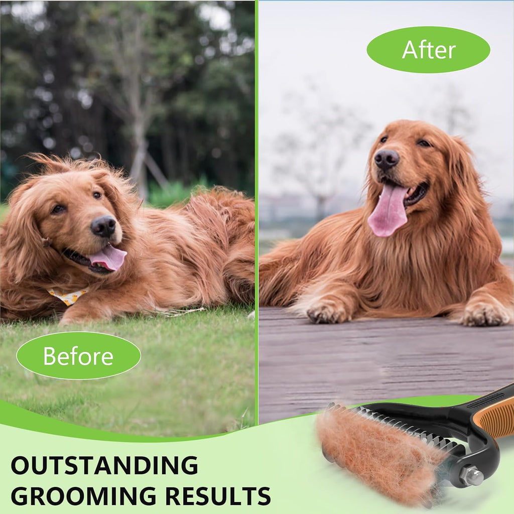 Deshedding Dog Brush for Shedding, Undercoat Rake for Dog&Cat