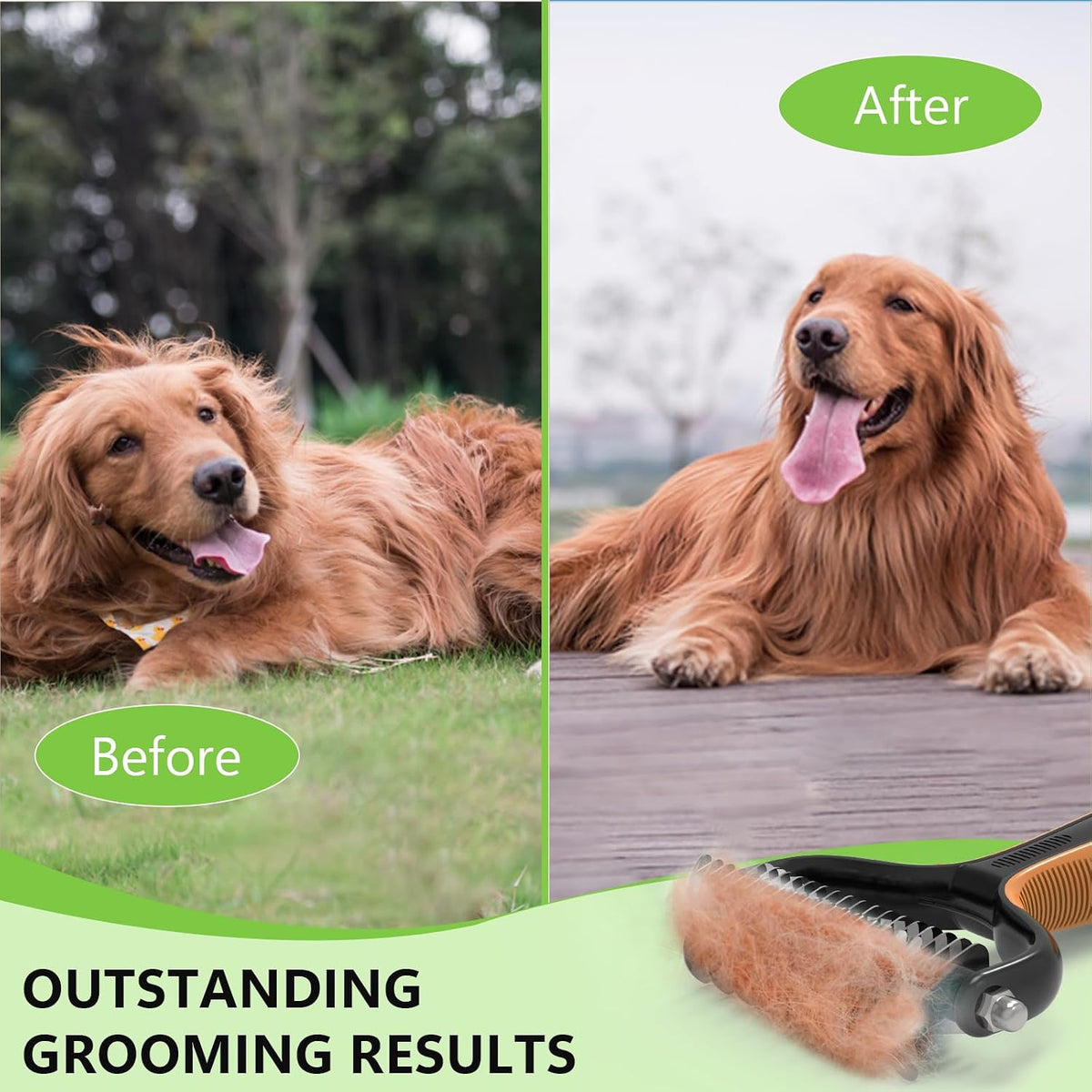 Deshedding Dog Brush for Shedding, Undercoat Rake for Dog&Cat