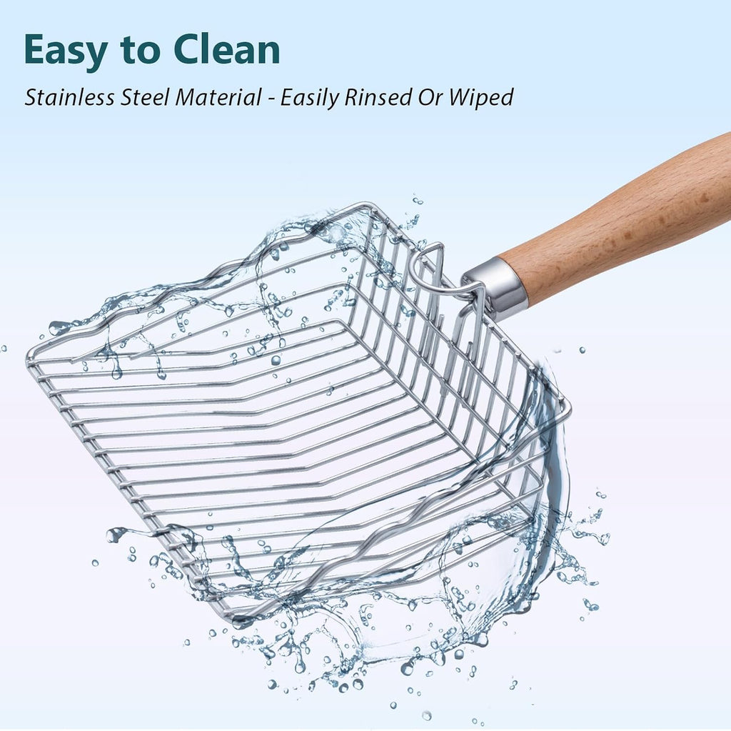 Metal Cat Litter Scoop, Heavy Duty Kitty Litter Sifter Scooper, Short