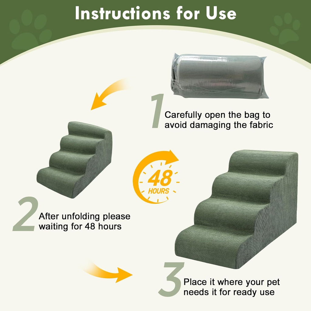 Extra Wide Dog Stairs for Large Dogs, 24" H Pet Steps for High Beds