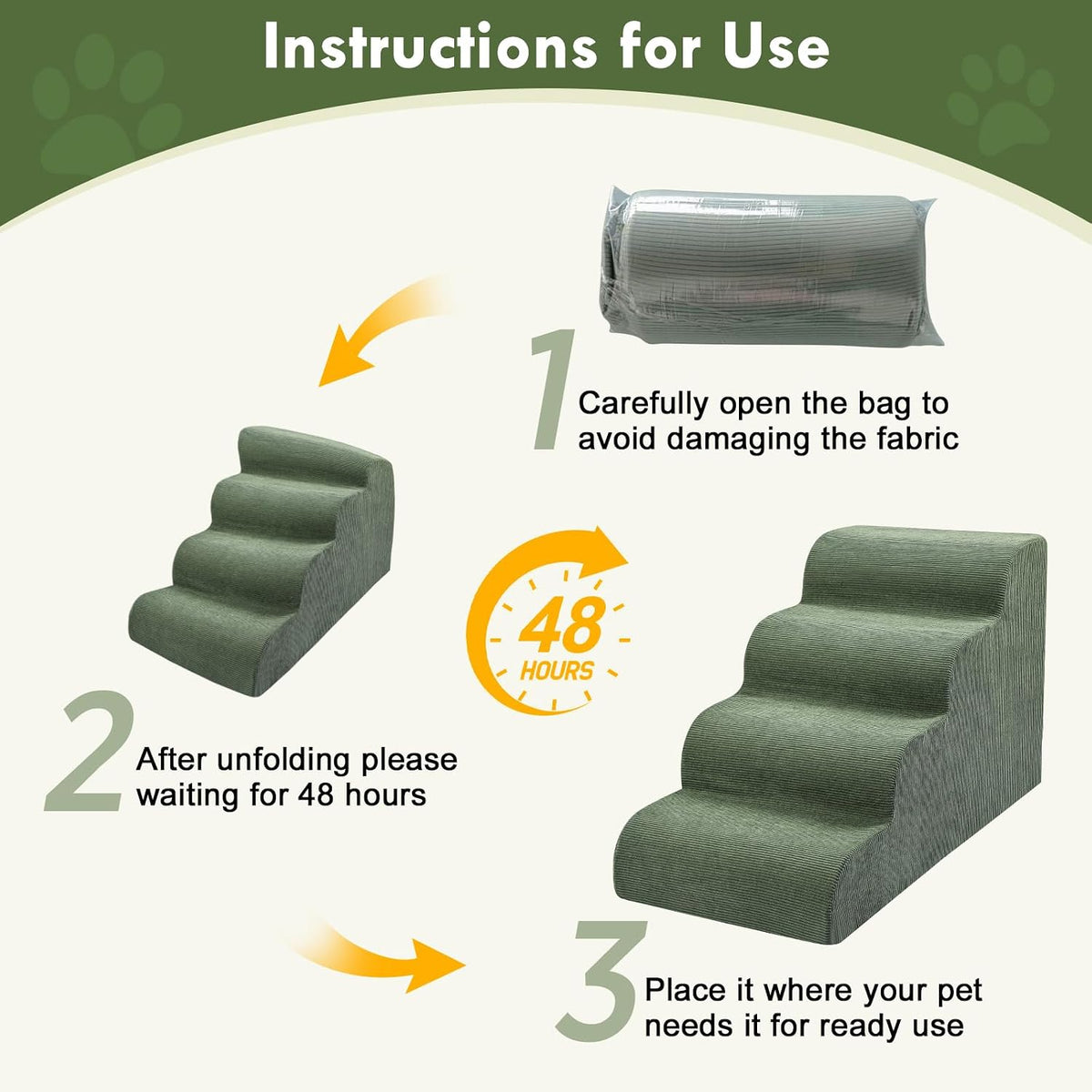 Extra Wide Dog Stairs for Large Dogs, 24" H Pet Steps for High Beds