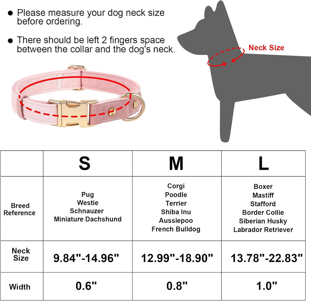 PU Leather Dog Collars for Small Dogs,Classic Adjustable Pink Dog Collars with Quick Release Metal Buckle,Easy Clean and