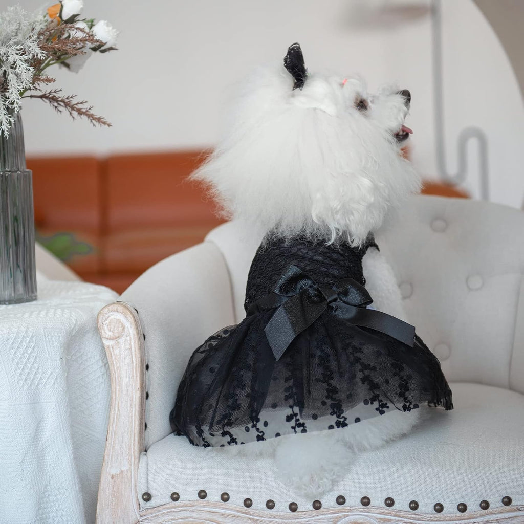 CuteBone Dog Birthday Dress Girl Puppy Skirt Tutu Cat Wedding Outfit Pet Party Clothes for Small Dogs Costume DD15M