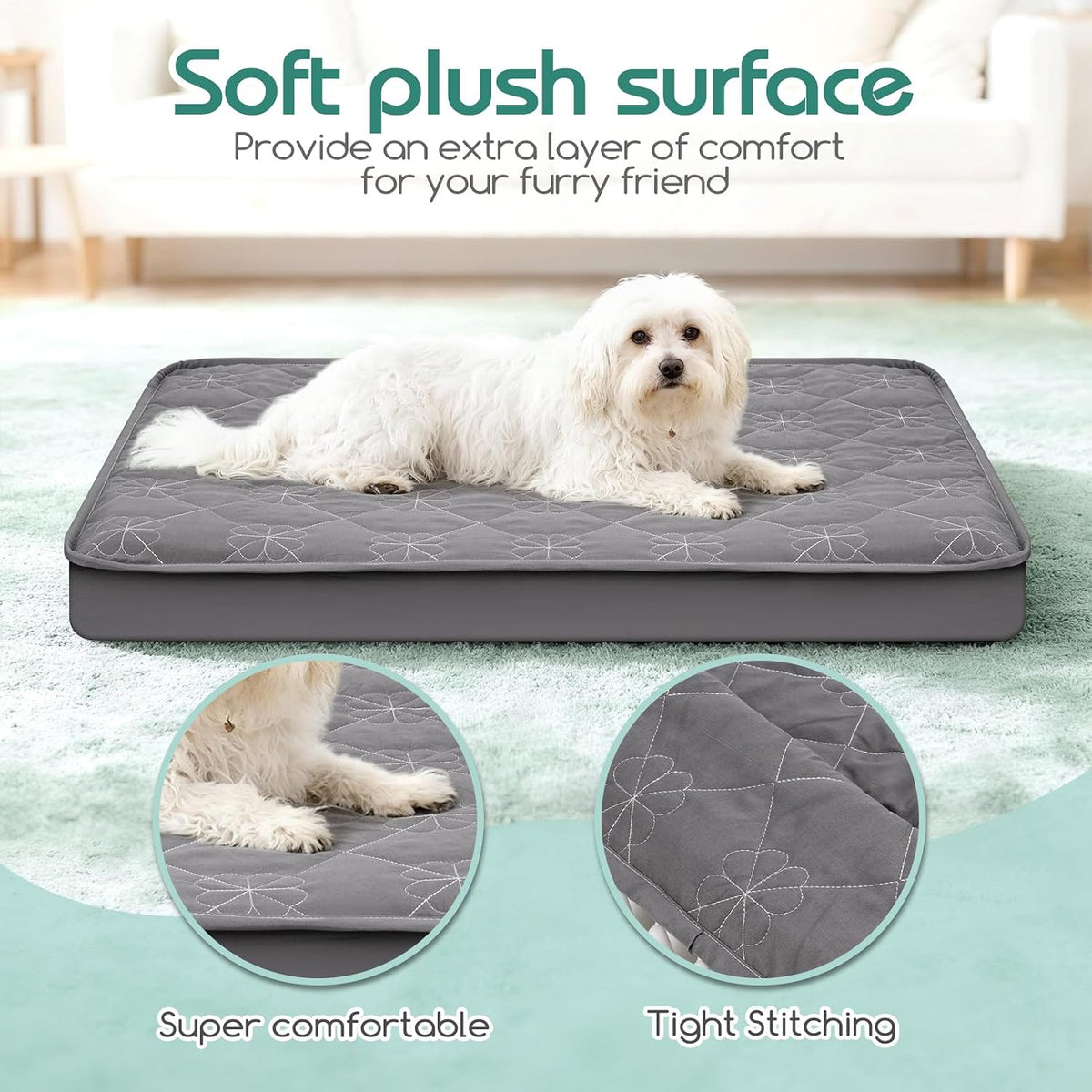 Dog Bed Cover with Waterproof TPU Backing,36" x 27",Cover Only