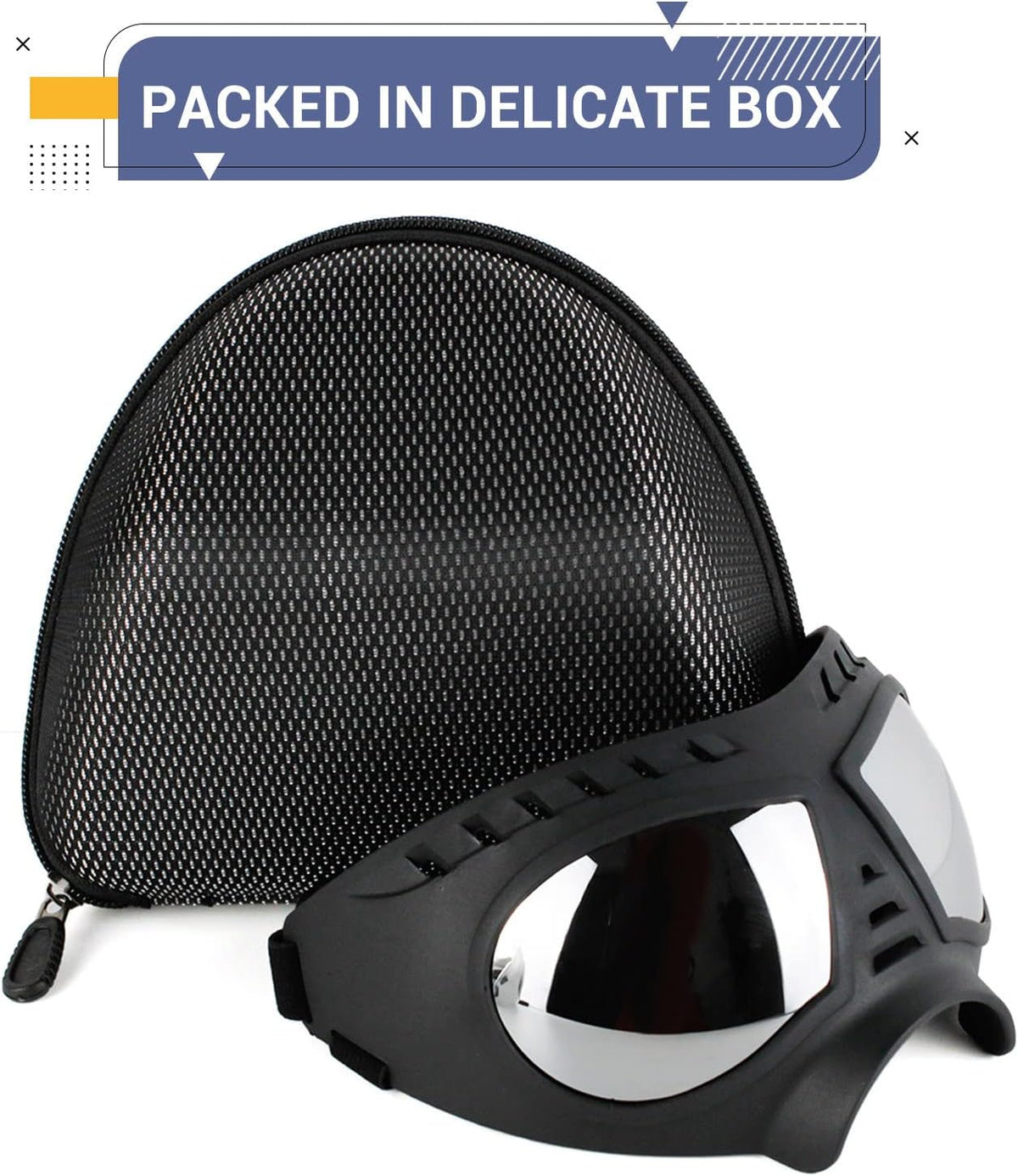 Dog Goggles for Large Dogs Eye Protection, Wide Snout & Soft Frame, UV Protection Dog Sunglasses Medium to Large Breed, 