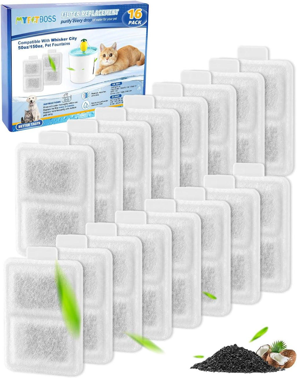 24 Small Replacement Filter for Cat Fountain Fit for Whisker City