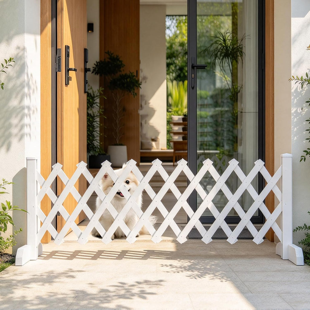 12.6"-39.4" W Retractable Short Dog Gate for Small Dogs, Puppy Fence Wide Expandable Adjustable Dog Fence for Doorways H
