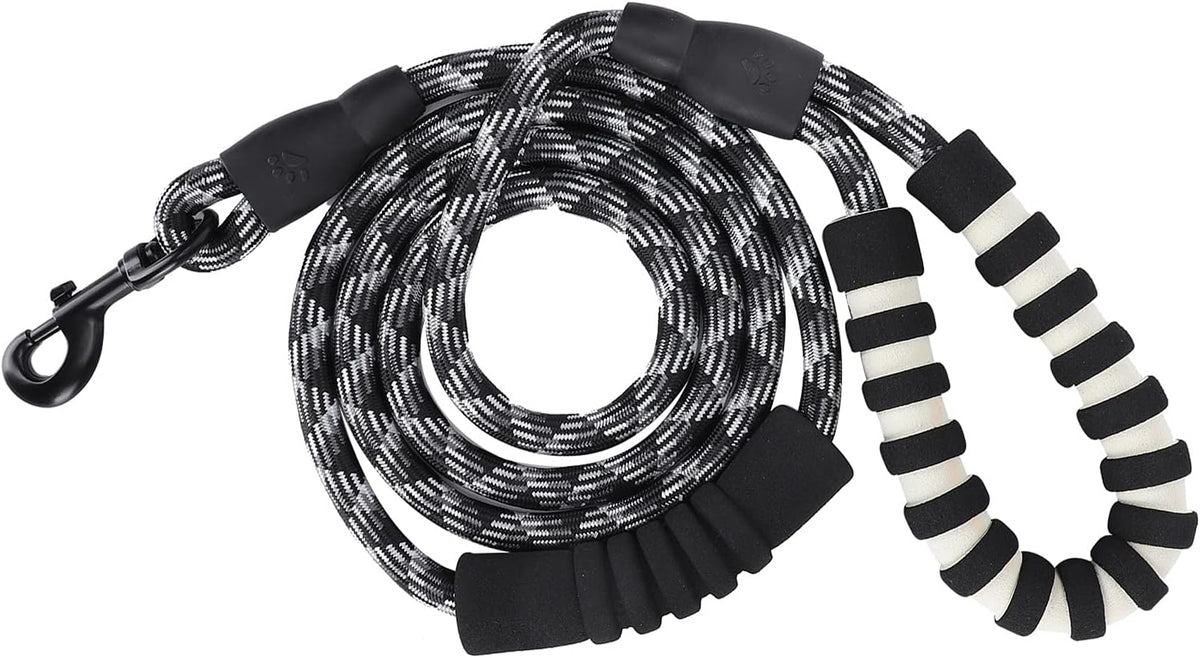 Reflective Dog Leash, Padded Handle 360 Swivel Hook for Walking