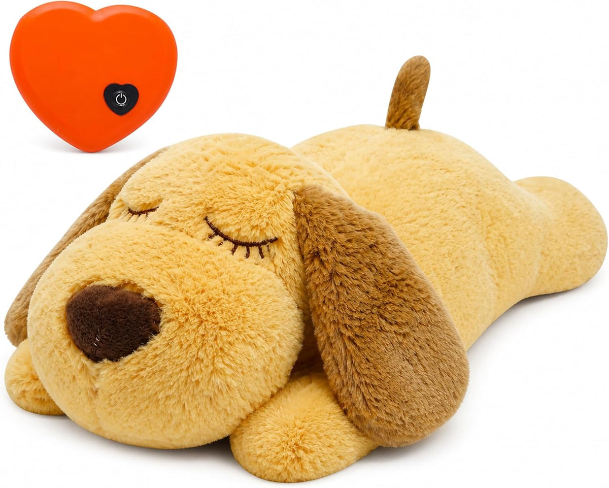 Heartbeat Puppy Toy for Anxiety Relief, Calming Plush Dog Sleep Aid