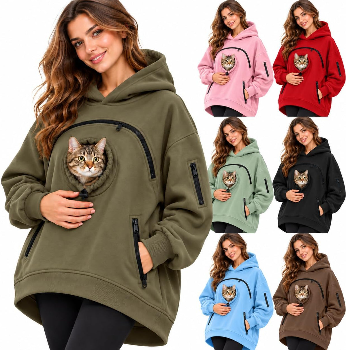 Pet Pouch Hoodie, Cat Hoodie with Dog Pouch, Pull Pocket with Dog Pouch