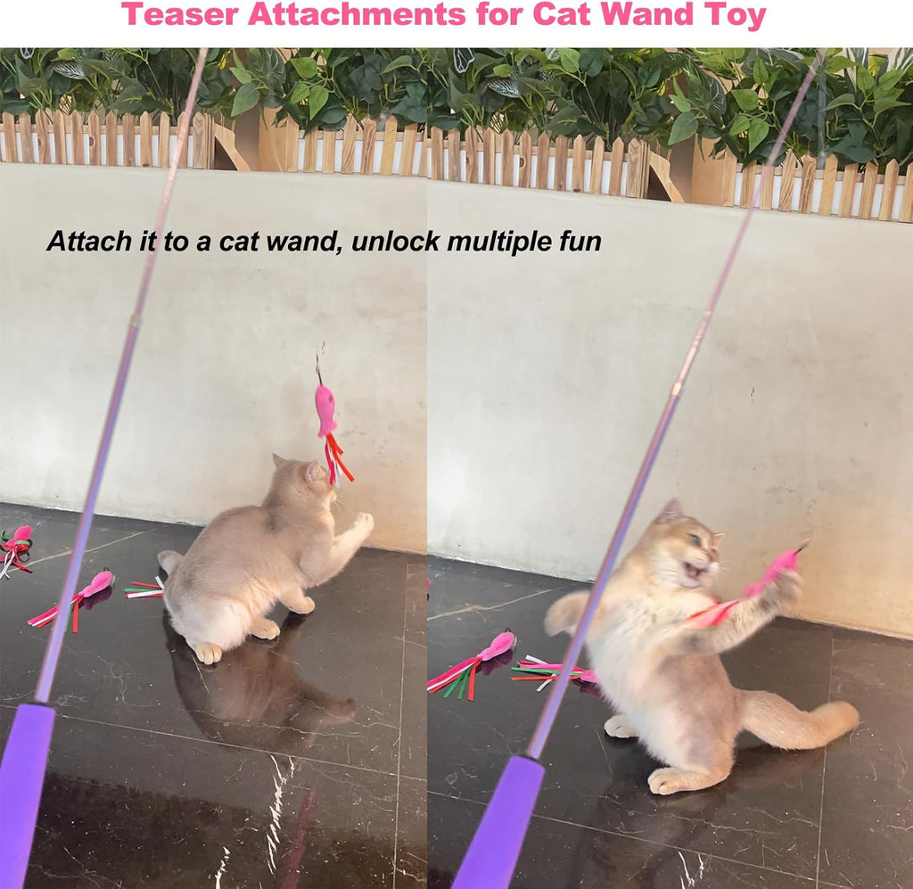 Catnip Toys, 5PCS Soft Plush Pink Fish Cat Toy Chew Kitten Toys