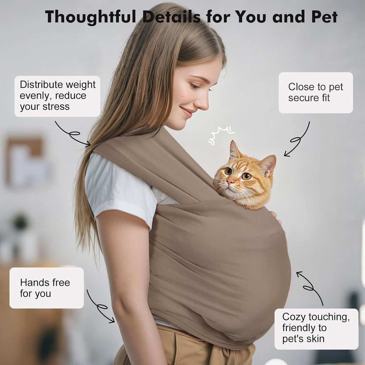Pawaboo Pet Sling Carrier for Small Dogs and Cats