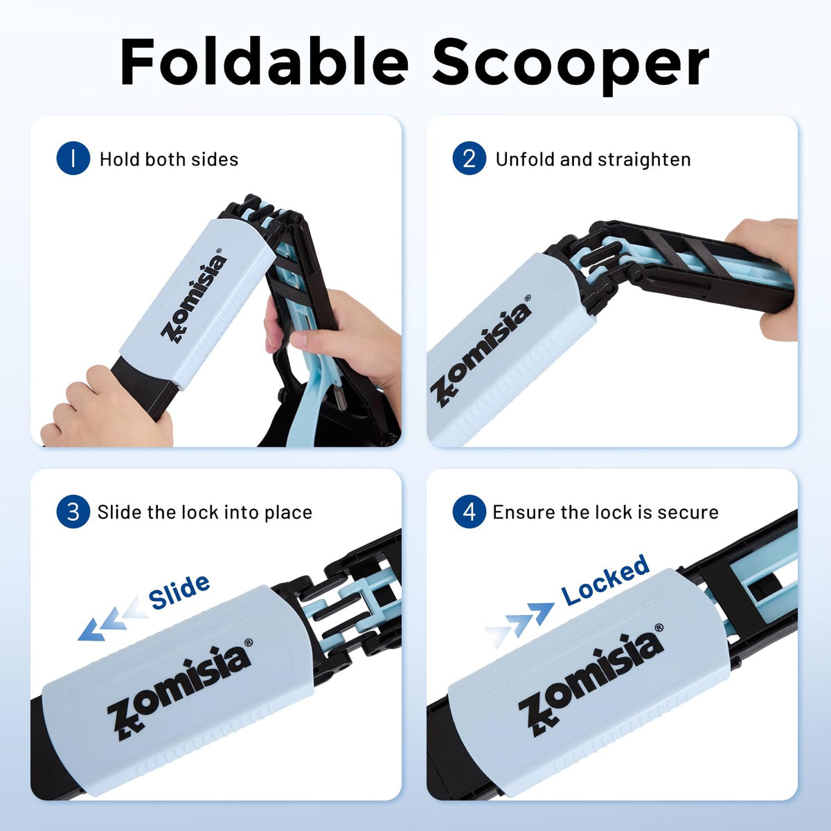ZOMISIA 32" Long Handle Collapsible Pooper Scooper with 30 Count Waste Bags