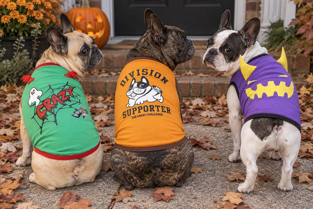 French Bulldog Halloween Costume Shirts Bat Wings Ghost Spiderweb, M