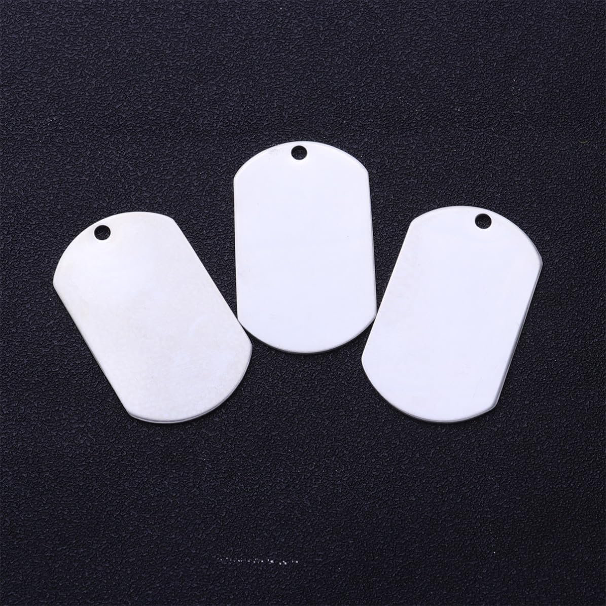 10pcs Dog Id Tags Aluminum Pendant Necklaces Keychains Silver
