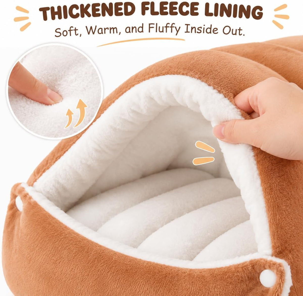 Hooded Cat Cave Bed with Removable Washable Cushion, Warm Plush，Green：M:18.9 x 11.8 x 7.9 inch