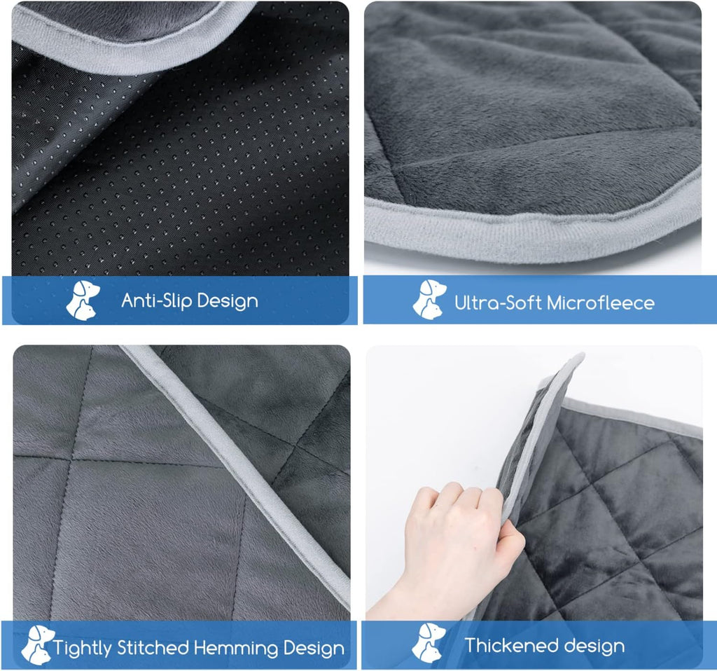 Nobleza Self Warming Pet Pad, Super Soft Plush Dog Crate Pad for Travel or Home, Washable Anti-Slip Kennel Mat for Large