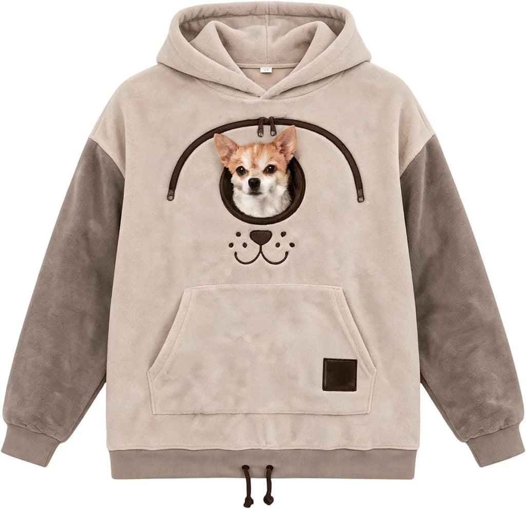 Cozy Pet Carrier Hoodie – Built-In Pouch for Cats & Small Dogs