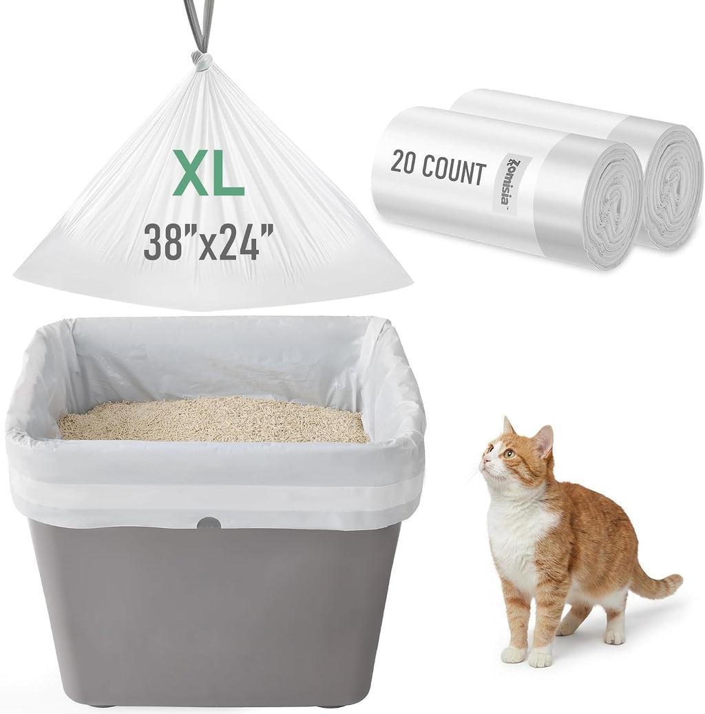 Cat Litter Box Liner XXL - 15 Count 47" x 24" Jumbo Litter Bags