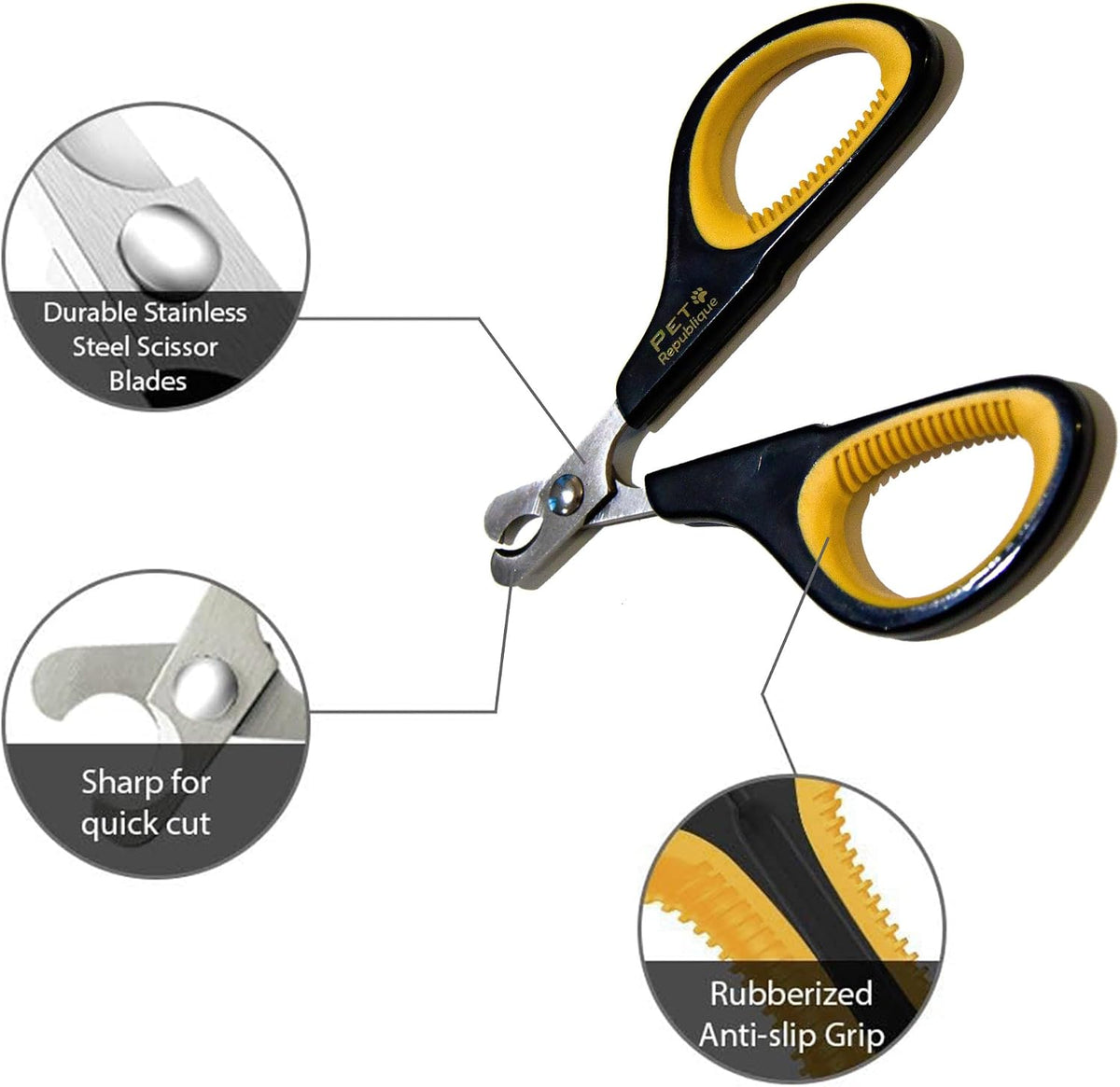 Cat Nail Clippers by Pet Republique – Professional Stainless-Steel Nail Clipper for Cats, Kittens, Hamster, Rabbits, Bir