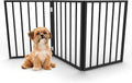 Pet Gate - 3-Panel Indoor Foldable Dog Fence for Stairs, Hallways, or Doorways - 54x24-Inch Wood Freestanding Dog Gates 