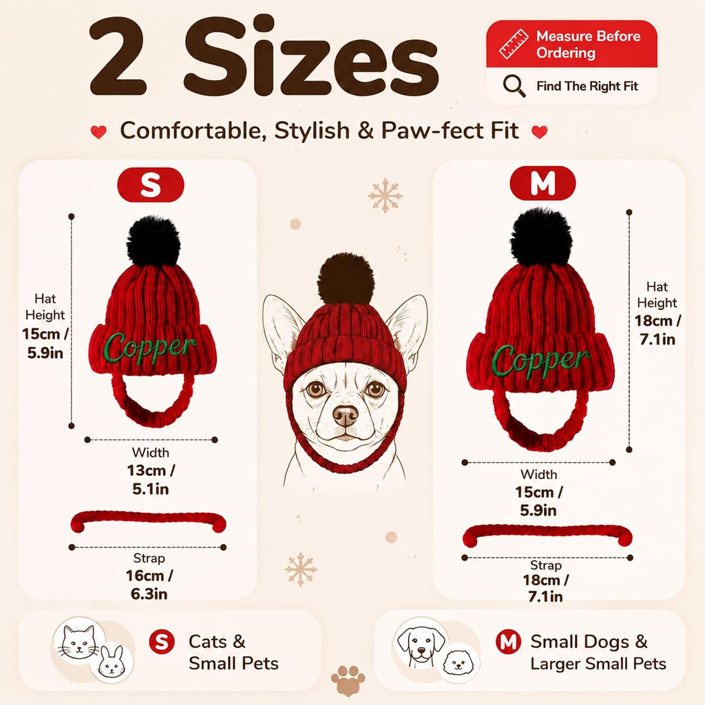 Personalized dog hats Custom Name Embroidered Knit Winter Hat Pet