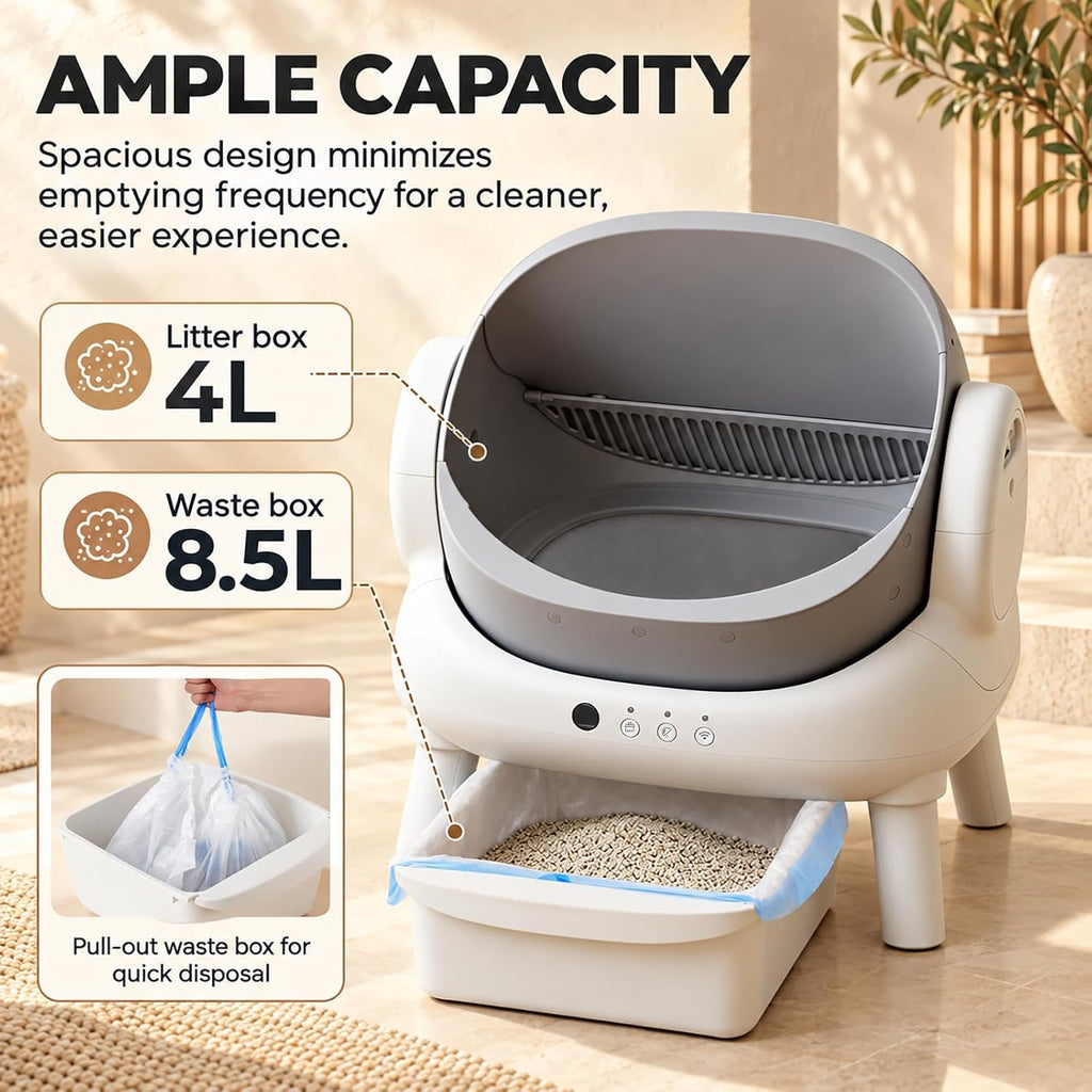 Cumrige Self Cleaning Litter Box, Open Top Automatic Litter Box