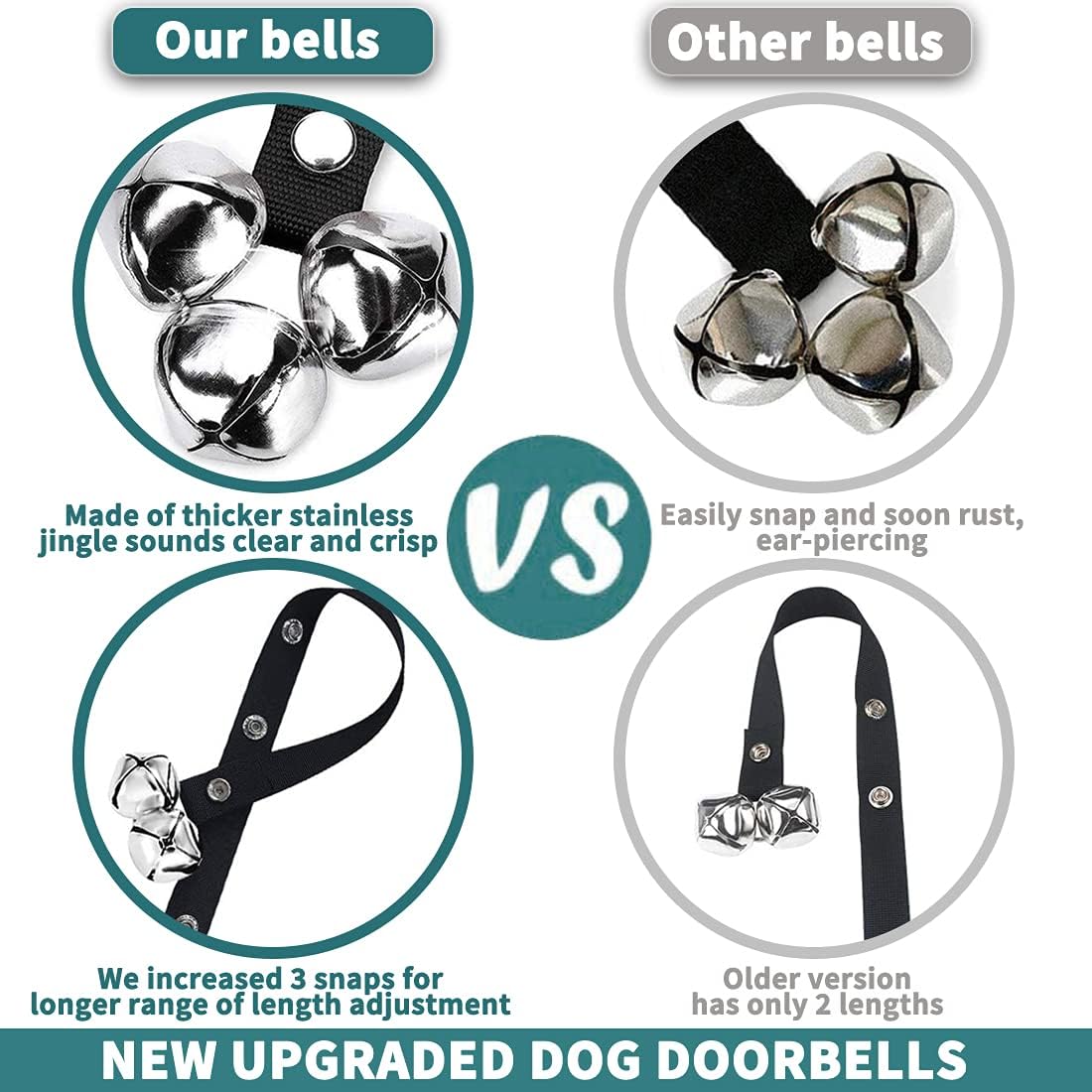 BLUETREE Dog Doorbells Premium Quality Training Potty Great Dog Bells Adjustable Door Bell Dog Bells for Potty Training 