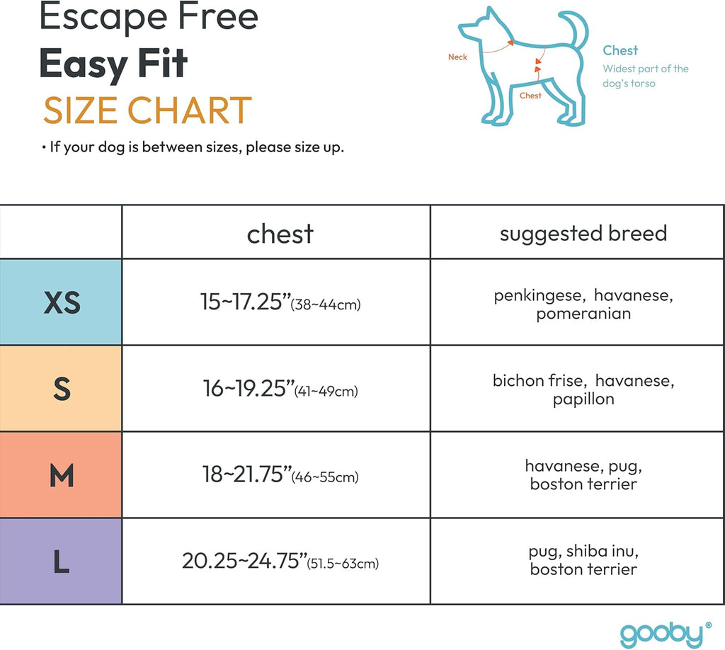 Gooby Escape Free Easy Fit Dog Harness, Step-in, Turquoise, Small