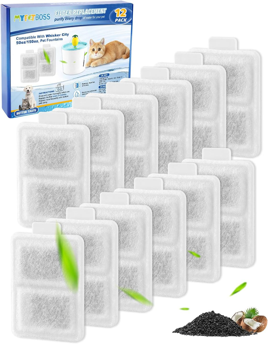 24 Small Replacement Filter for Cat Fountain Fit for Whisker City