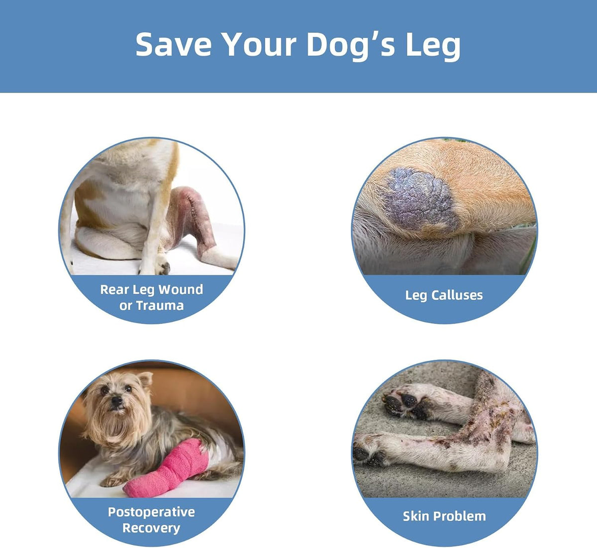 Dog Socks to Prevent Licking Paws ，Breathable Dog Leg Sleeve to Stop Licking and Biting， Firm and Secure Protect Wounds 