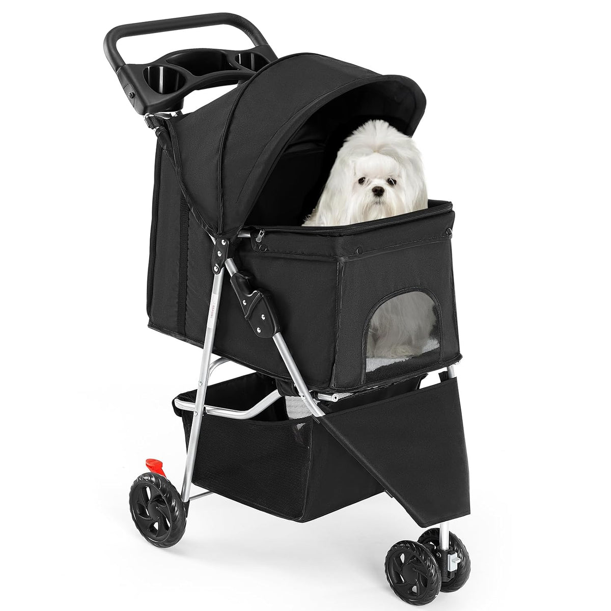 DUMOS 3 Wheels Pet Stroller for Small Dogs and Cats, Foldable