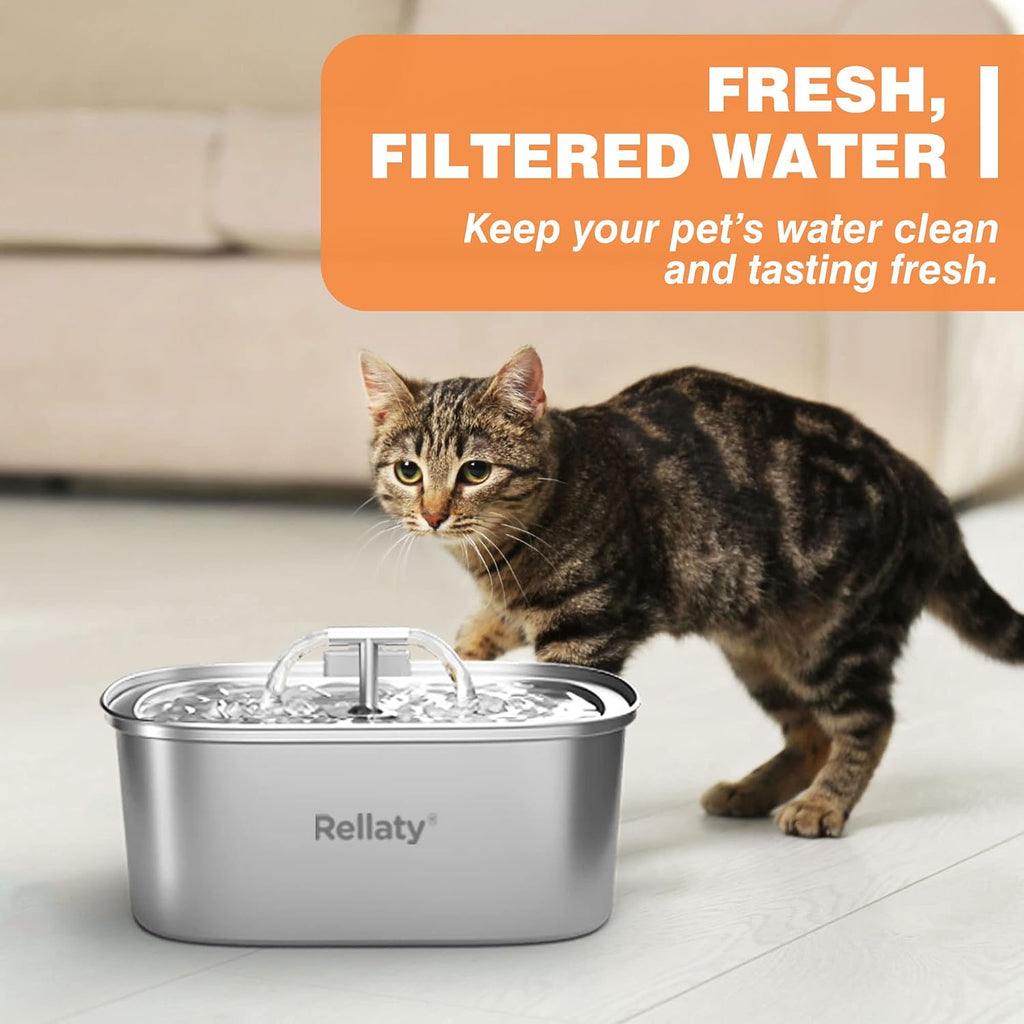 Rellaty Official Cat Water Fountain Filters Replacement & Pre-Filter Sponge