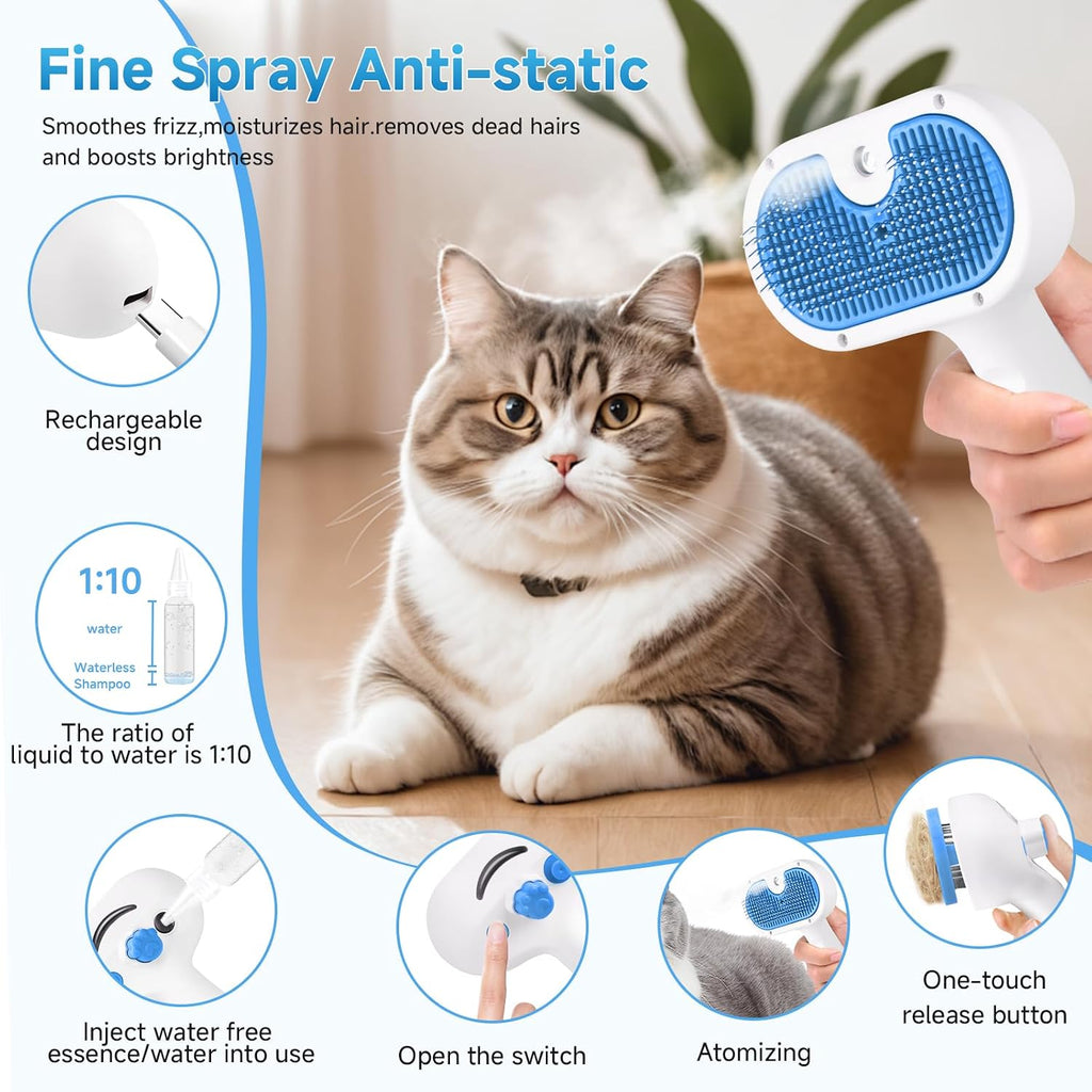 Cat Brush for Shedding,Pet Steam Brush for Cat
