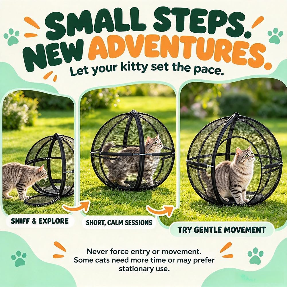 2027 Cat Hamster Ball for Outside, Hamster Ball for Cats, Rolly Cat Ball
