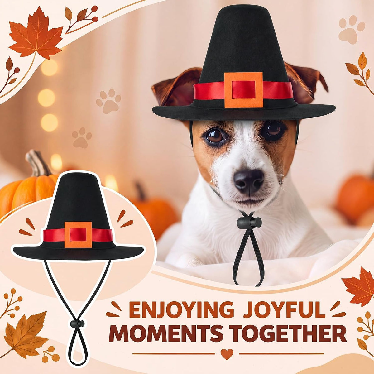 Shinymoon 3 Pcs Thanksgiving Turkey Hat for Dog Cat, Turkey, Felt