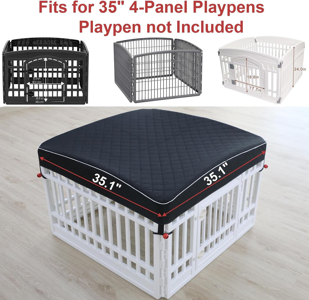 Dog Pen Cover Dog Playpen Cover for Pets,Provide Shade and Security for Indoor Outdoor Dog Pen,Pet Playpen Cover Fits 35