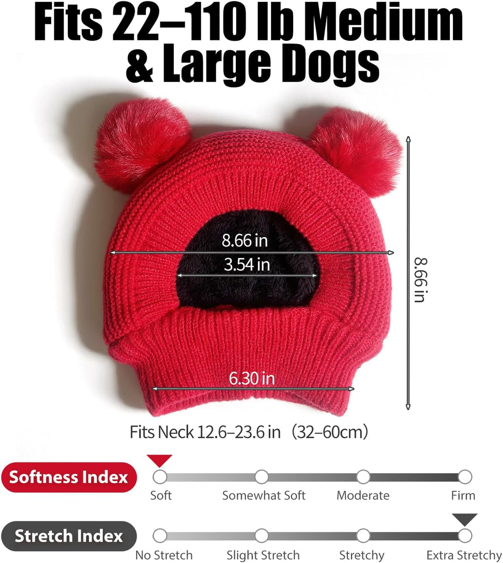 Dog Winter Knitted Hats Ear Muffs Noise Protection for Large Dogs